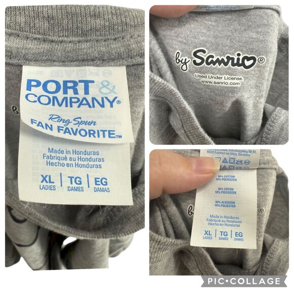 Sanrio Hello Kitty Short Sleeve Top Size XL Do You Wanna Taco 'Bout It? Gray EUC - Picture 9 of 9